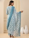 White Colour Rayon Printed Kurti With Pant Dupatta Wholesalers In Delhi Aaradhna 2055